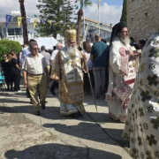 O Αρχιεπίσκοπος Κύπρου Γεώργιος στη γενέτειρά του Αθηένου για την πανήγυρη του πολιούχου της Αγίου Ιερομάρτυρος Φωκά