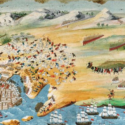 Αναπαράσταση της πολιορκίας του Μεσολογγίου. Δια χειρός Παναγιώτη Ζωγράφου, βάσει διηγήσεων του Ιωάννη Μακρυγιάννη.